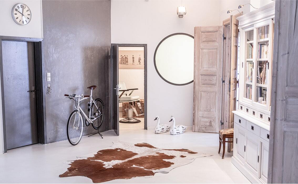 Loft2 mietlocation hamburg eingangsbereich fell fahrrad min
