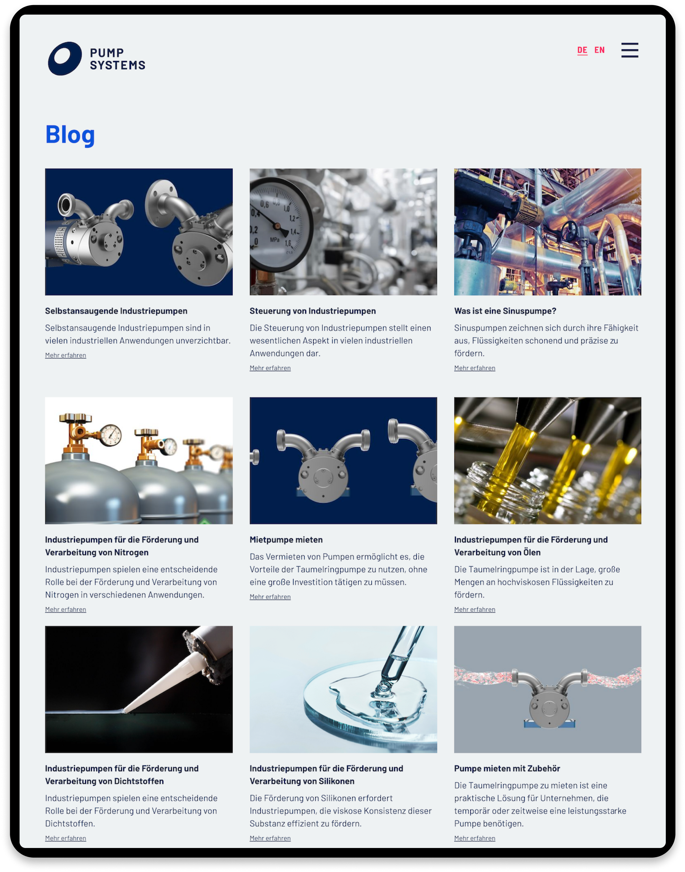 Website blog desktop