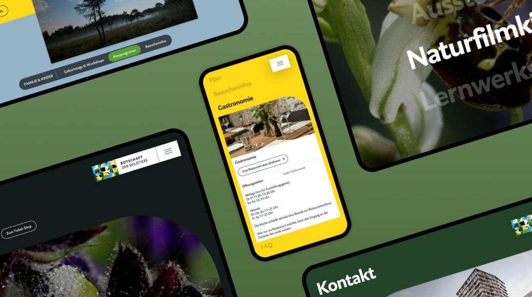 Ausstellungswebsite Responsive Sicht auf auf eine Ausstellungswebsite