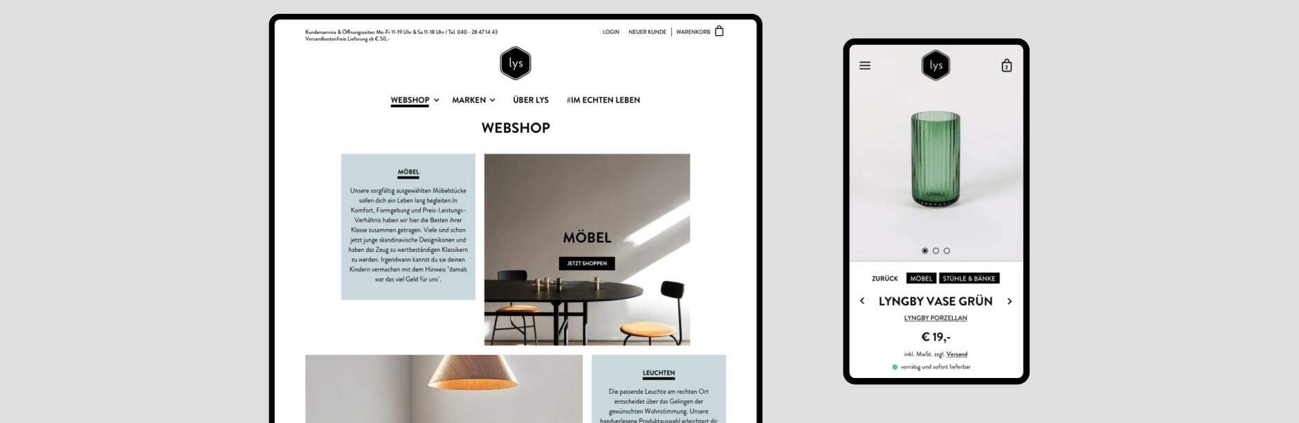 Das Design eines Webshops